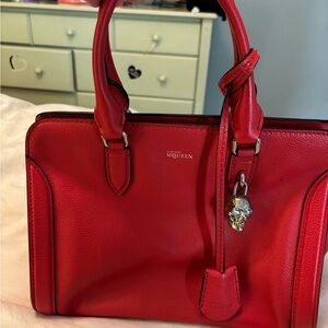 Alexander McQueen Red Leather Handbag